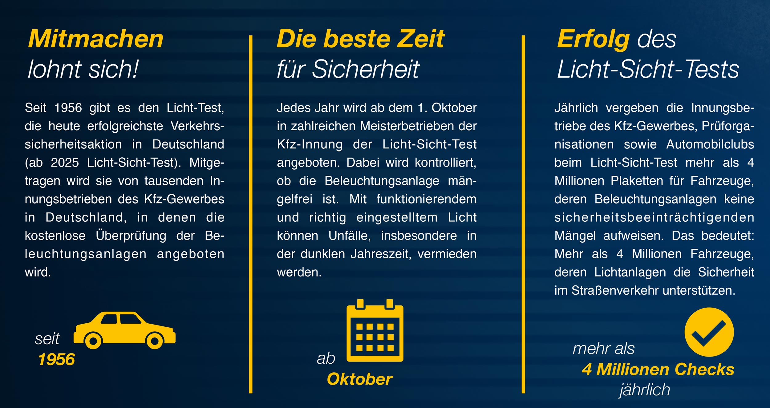 Mitmachen lohnt sich - Die beste Zeit für Sicherheit - der Erfolg des Licht-Sicht-Tests